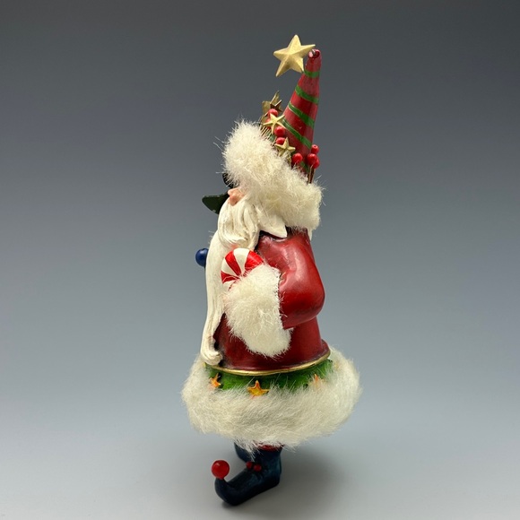 Festive Santa Figurine with Christmas Tree and Candy Cane - Picture 4 of 9